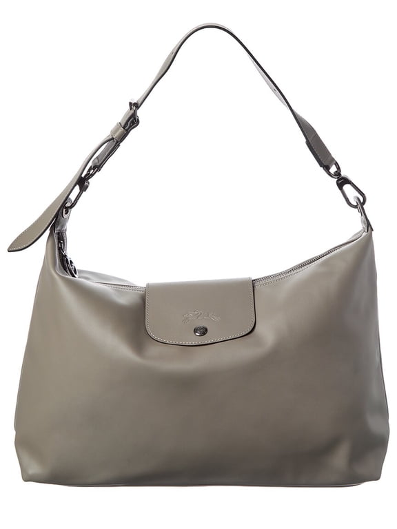 Le Pliage Xtra XL Leather Hobo Bag, Grey
