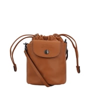 Longchamp Le Pliage Xtra XS Leather Bucket Bag, Brown