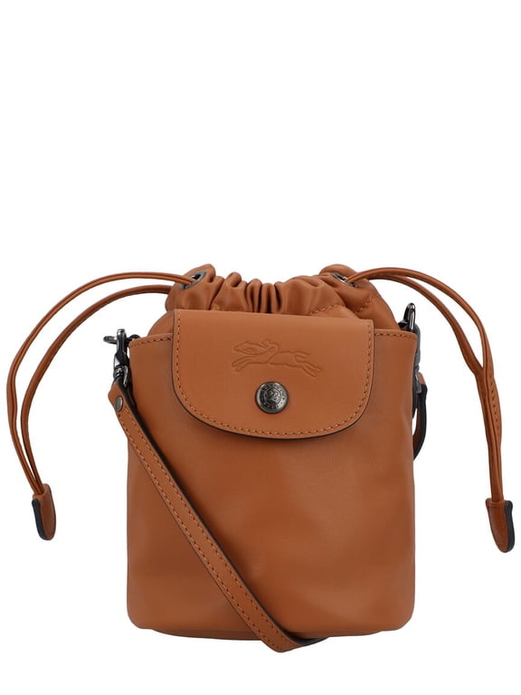 Le Pliage Xtra XS Leather Bucket Bag, Brown