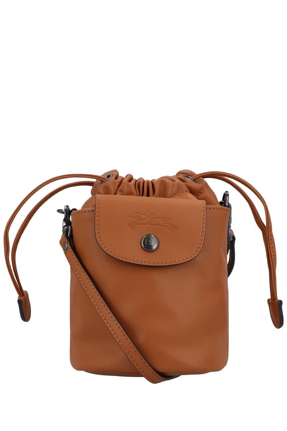 Le Pliage Xtra XS Leather Bucket Bag, Brown