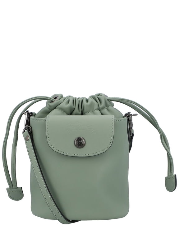 Le Pliage Xtra XS Leather Bucket Bag, Grey