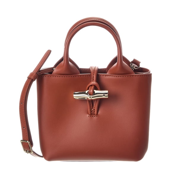 Longchamp Le Roseau XS Leather Handbag, Brown