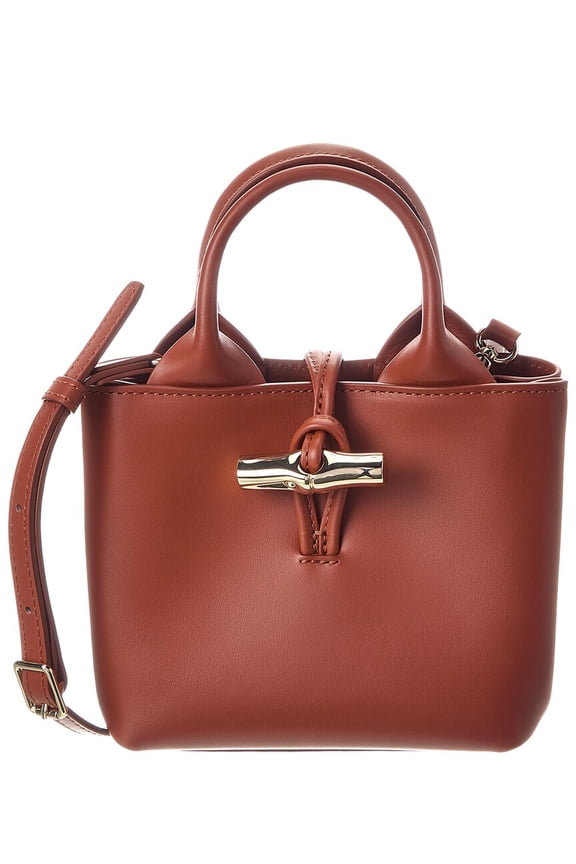 Le Roseau XS Leather Handbag, Brown