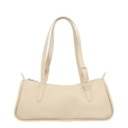 Longchamp Long Leather Shoulder Bag, White