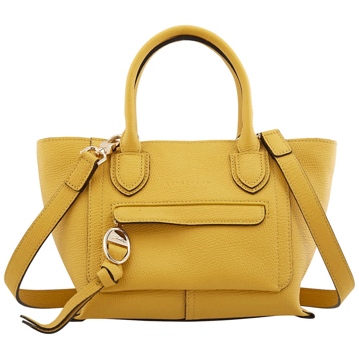 Longchamp yellow leather bag hotsell