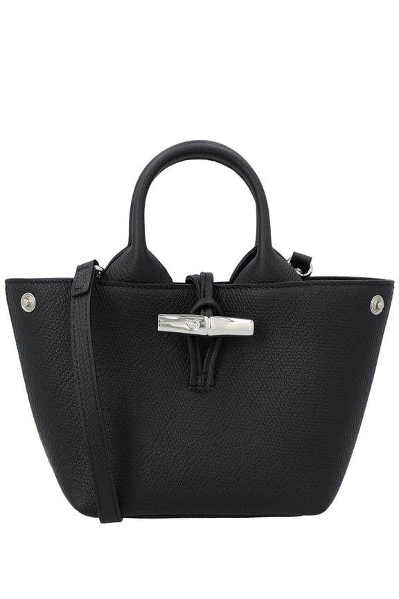 Le Roseau Extra Small Leather Handbag, Black