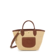 Longchamp Womens Le Pliage Xs Brown Handbag With Logo Embossed Front Brown