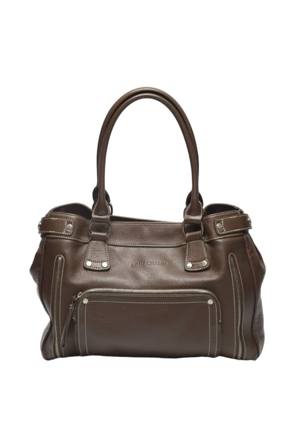 Pre-Owned Longchamp tote bag, handbag, leather, brown (Good)