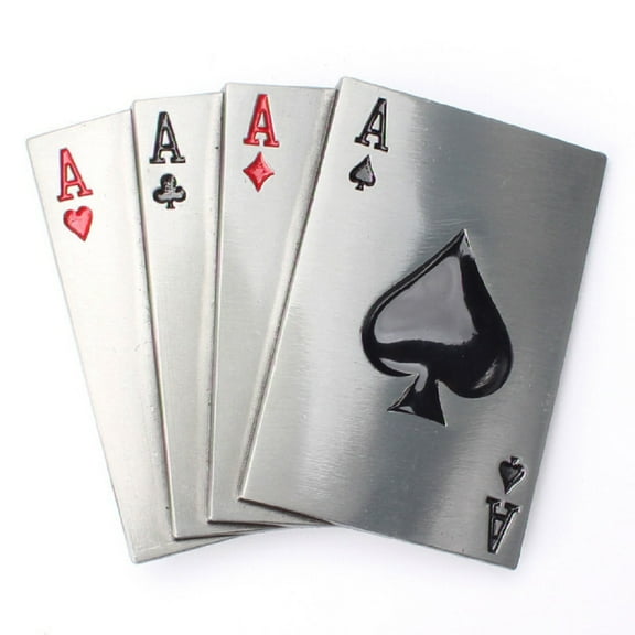 Longcreek Ace Belt Buckle for Men, Lucky Poker Playing Cards Belt Buckle, Ace of Spade Belt Buckle, Four Aces Belt Buckle, Western Cowboy Belt Buckle, Vintage Punk Rock Poker Cards Belt Buckle