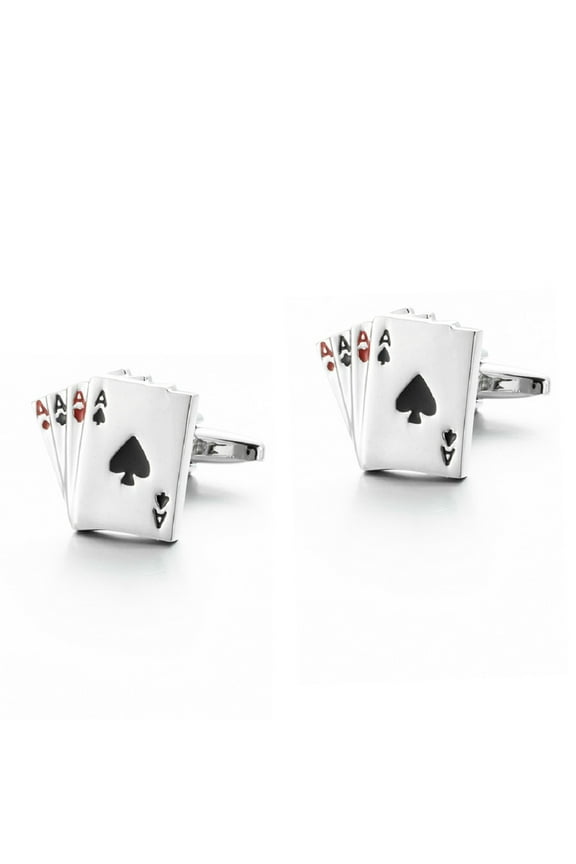 Ace Cufflinks for Men, Lucky Poker Playing Cards Cufflinks, Ace of Spade Cuff Links, Four Aces Shirt Tuxedo Cufflinks, Punk Rock Poker Cards Cufflinks French Cufflinks