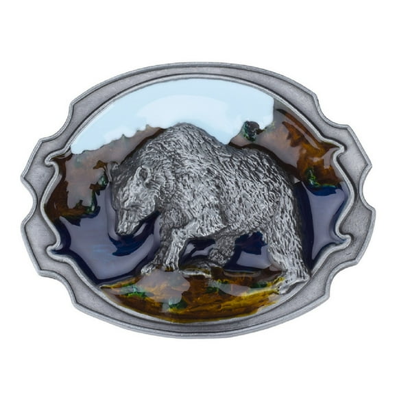 Longcreek Bear Belt Buckle for Men, Punk Polar Bear Animal Belt Buckle, Norse Viking Bear Head Belt Buckle, Western Cowboy Belt Buckle, Vintage Punk Rock Belt Buckle