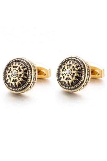 Boutons De Manchette The Competition - Or Doré Avec Strass - Neufs Avec étiquettes