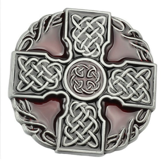 Longcreek Cross Belt Buckle for Men, Viking Celtic Cross Belt Buckle, Punk Celtic Knot Cross Round Belt Buckle, Western Cowboy Belt Buckle, Vintage Punk Rock Belt Buckle