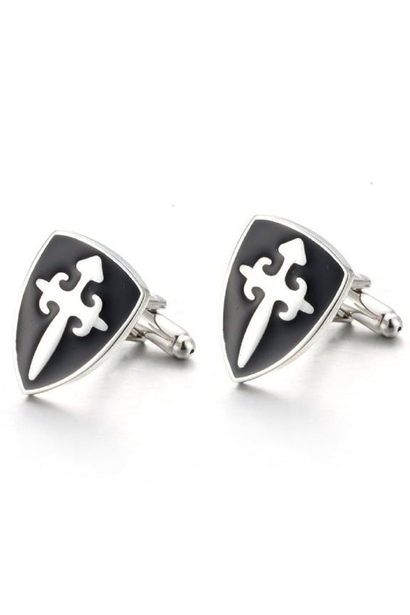Cross Cufflinks for Men, Cross Shield Cufflinks, Cross Sword Shield Cuff Links, Cross Shirt Tuxedo Cufflinks, Punk Cufflinks French Cufflinks, Best Man Cufflinks, Party Wedding Cufflinks