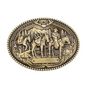 Longcreek Horse Belt Buckle for Men, Punk Horse Oval Belt Buckle, Horses Rider Belt Buckle, Western Cowboy Belt Buckle, Vintage Punk Rock Belt Buckle