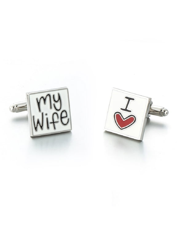 Letter Cufflinks for Men, I Love My Wife Cufflinks, Letters Square Cuff Links, I Love You Shirt Tuxedo Cufflinks, Punk Cufflinks French Cufflinks, Best Man Cufflinks
