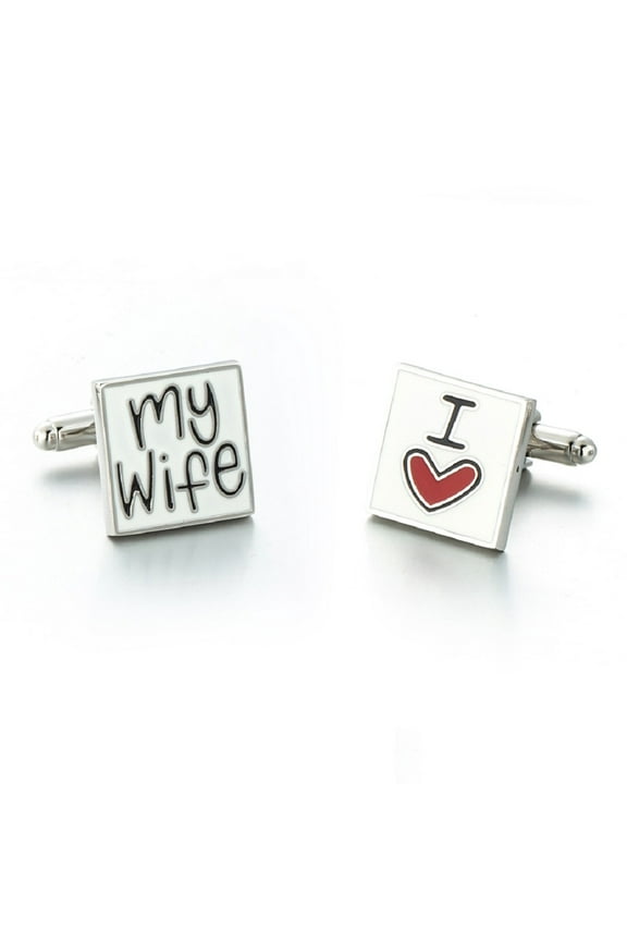 Letter Cufflinks for Men, I Love My Wife Cufflinks, Letters Square Cuff Links, I Love You Shirt Tuxedo Cufflinks, Punk Cufflinks French Cufflinks, Best Man Cufflinks