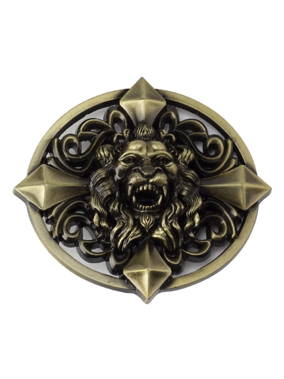 Lion Belt Buckle for Men, Cross Lion Belt Buckle, Celtic Lion Animal Belt Buckle, Norse Viking Lion Head Belt Buckle, Western Cowboy Belt Buckle, Vintage Punk Rock Belt Buckle