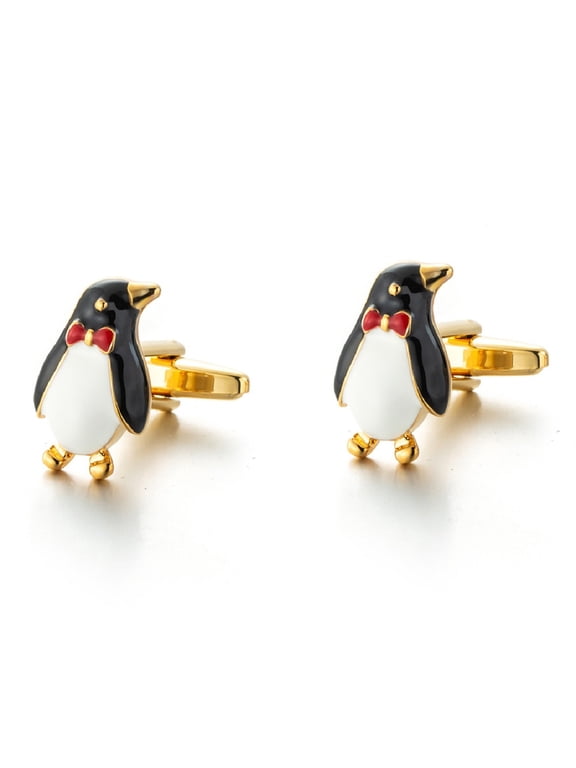 Penguin Cufflinks for Men, Penguin Animal Cufflinks, Penguin with Bow Tie Cuff Links, Penguin Shirt Tuxedo Cufflinks, Punk Cufflinks French Cufflinks, Best Man Cufflinks