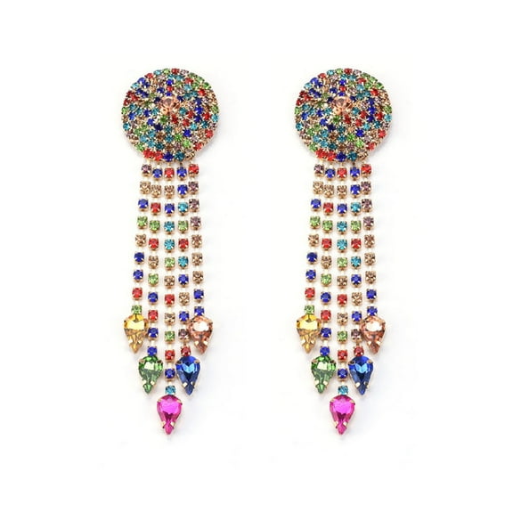 LongcreekX Arrowhead Long Earrings for Women, Rainbow Tassel Earrings, Colorful Chandelier Dangle Earrings Hypoallergenic, Arrow Fringe Earrings, Bohemian Chain Statement Drop Earrings