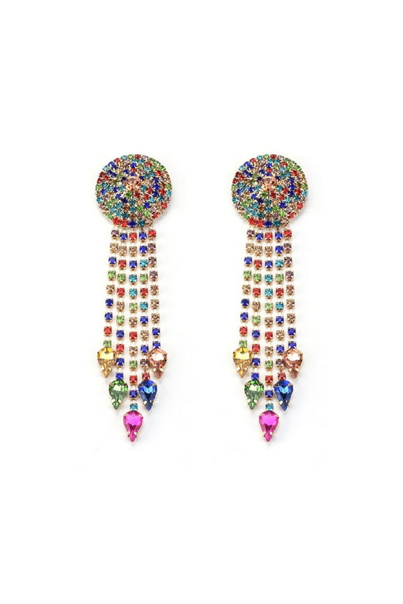 Arrowhead Long Earrings for Women, Rainbow Tassel Earrings, Colorful Chandelier Dangle Earrings Hypoallergenic, Arrow Fringe Earrings, Bohemian Chain Statement Drop Earrings
