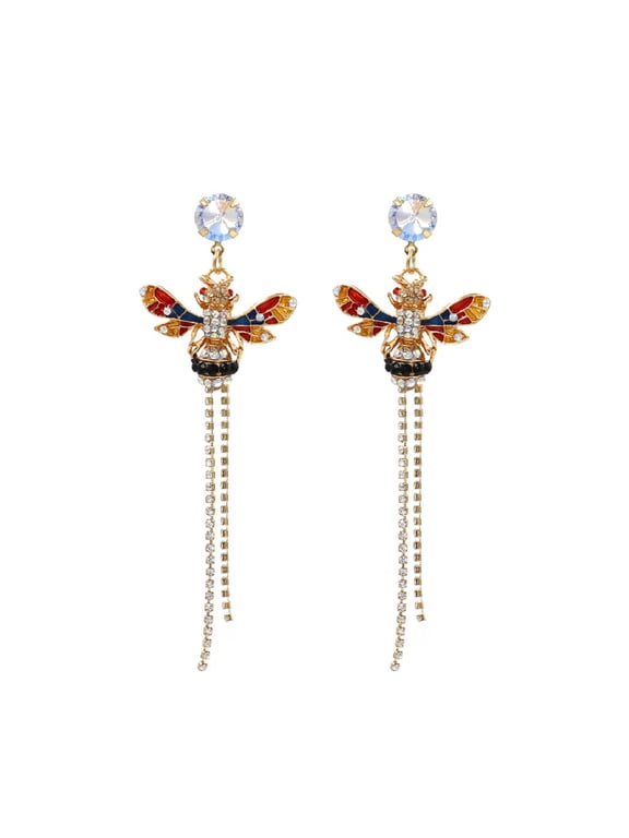 Bee Earrings for Women, Cute Honey Bee Tassel Earrings, Bumblebee Dangle Earrings Hypoallergenic, Lovely Bee Insect Bohemian Drop Earrings, Ladybug Earrings Studs