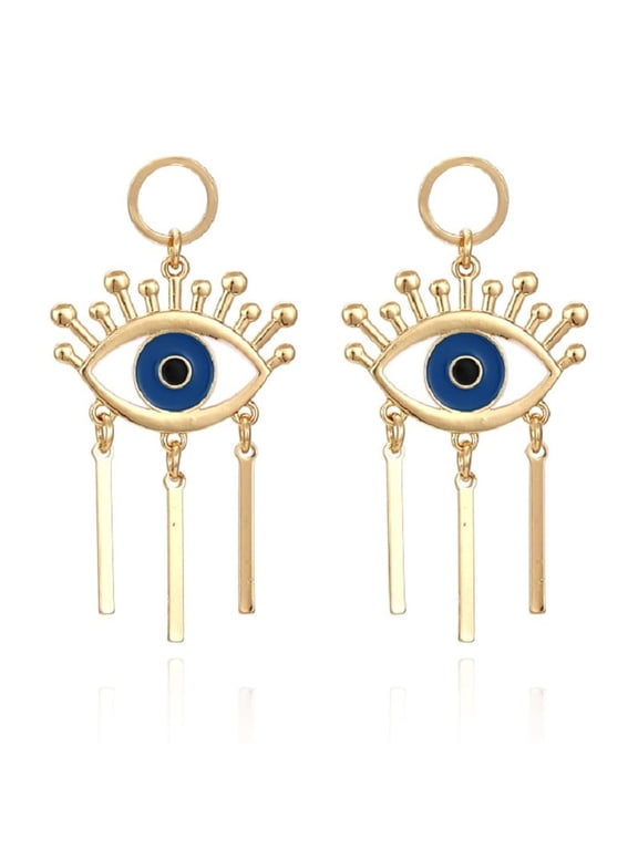 Eye Earrings for Women, Cute Evil Eye Tassel Earrings, Devil Eye Dangle Earrings Hypoallergenic, Blue Eye Bohemian Drop Earrings, Eyes Linear Earrings, Halloween Eye Funny Earrings