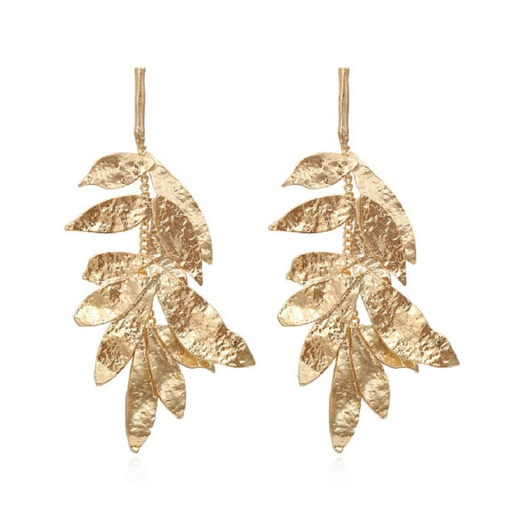 LongcreekX Golden Leaf Cluster Earrings for Women, Golden Leaf Chandelier Earrings, Gold Tree Leaf Statement Dangle Earrings Hypoallergenic, Cute Leaf Plant Drop Earrings