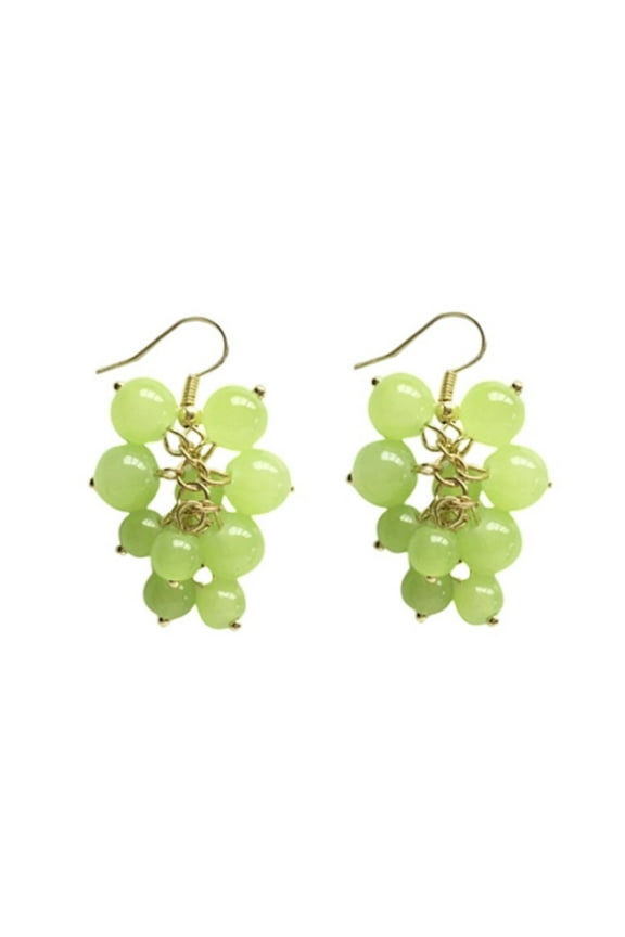 Grape Earrings for Women, Cute Fruit Grape Earrings, Tropical Green Grape Dangle Earrings Hypoallergenic, 3D Grape Drop Earrings, Gold Leaf Grape Earrings Studs