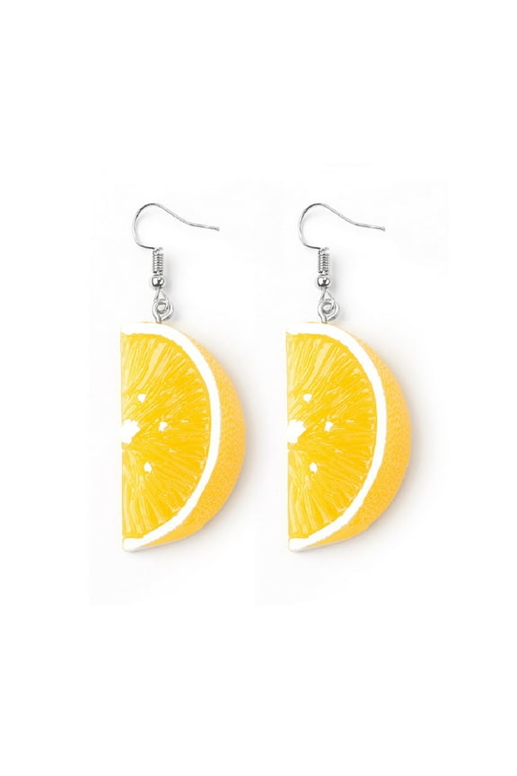 Lemon Earrings for Women, Cute Fruit Oranges Earrings, Orange Slice Dangle Earrings Hypoallergenic, 3D Lemon Slice Drop Earrings, Tangerine Earrings Studs,Tropical Lemon Orange Earrings