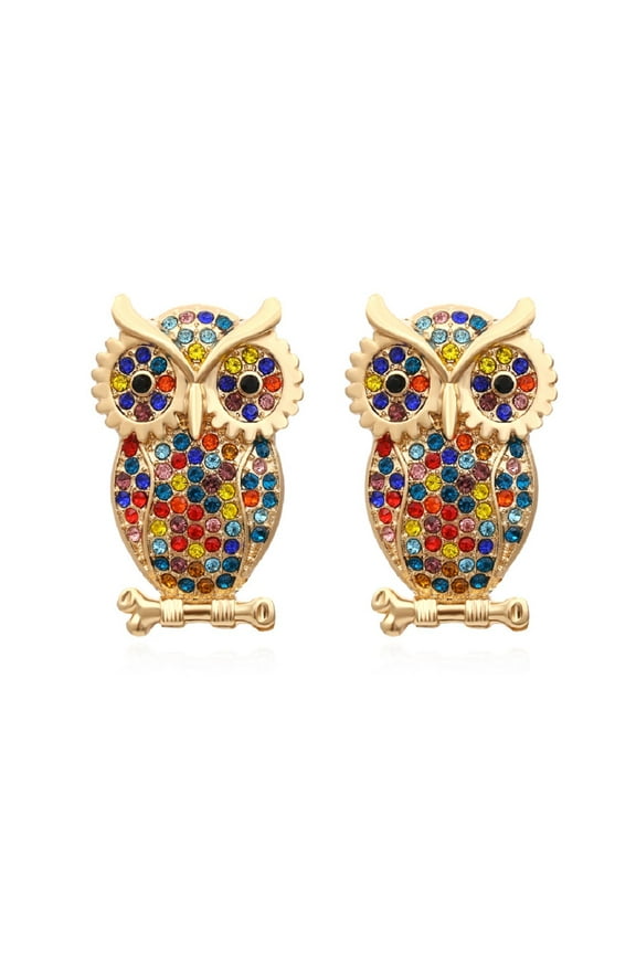 Owl Statement Earrings for Women, Bird Owl Stud Earrings, Owl Tree Branch Earrings Hypoallergenic, Cute Owl Animal Earrings Studs, Owl Ear Studs, Owl Jewelry Funny Earrings
