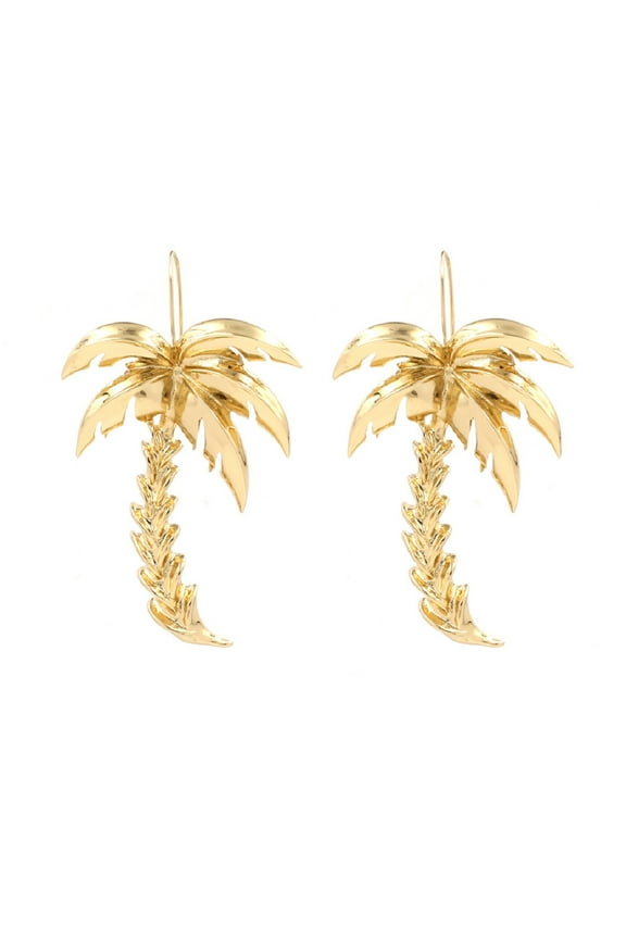 Palm Tree Statement Earrings for Women, Coconut Tree Earrings, Coconut Palm Tree Dangle Earrings Hypoallergenic, Cute Tropical Earrings Studs, Gold Tree Beach Earrings