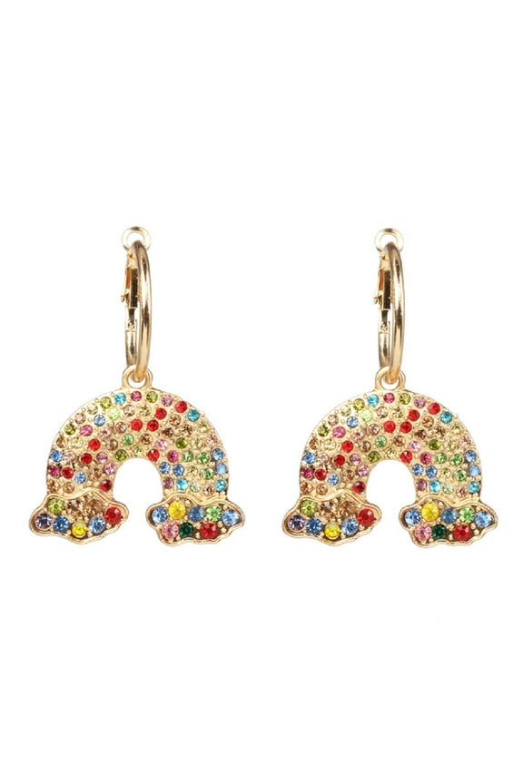 Rainbow Statement Earrings for Women, Colorful Rainbow Earrings, Rainbow Cloud Dangle Hoop Earrings Hypoallergenic, U Shape Rainbow Earrings Studs, Bohemian Rainbow Drop Earrings