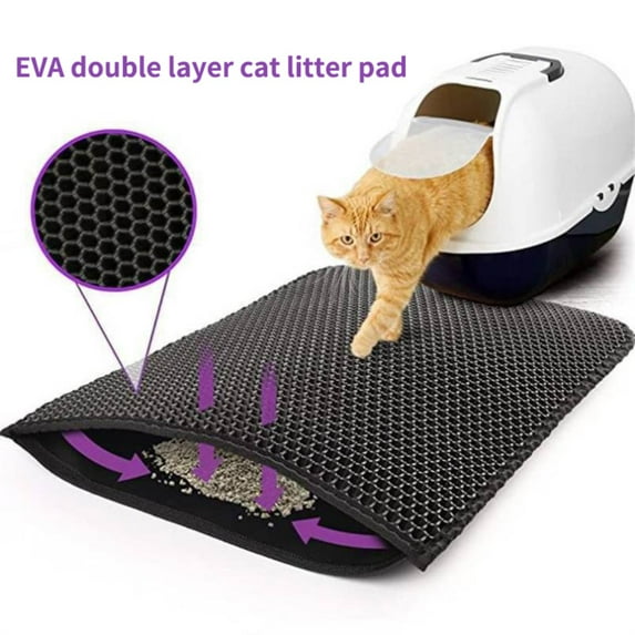Longday Waterproof Pet Cat Litter Mat Double Layer Pet Litter Box Mat Non-slip Sand Cat Pad Washable Bed Mat Clean Pad Products