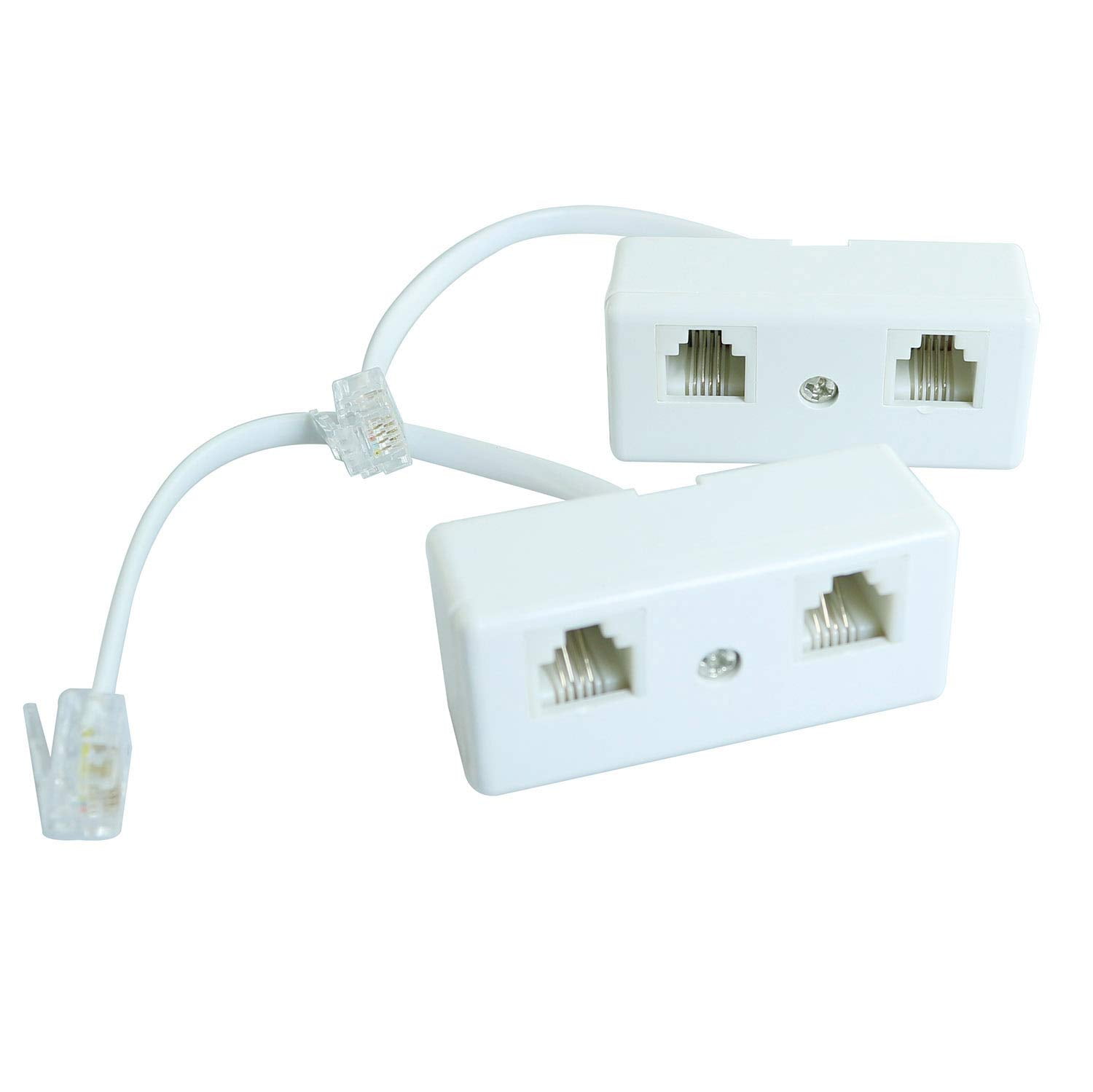 Longdex Two Way Telephone Splitter 2PCS RJ11 6P4C Telephone/Phone Line