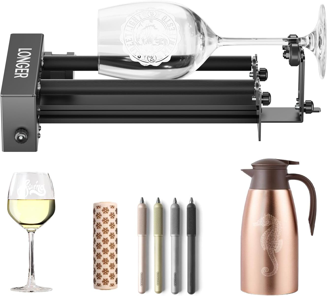 Longer Laser Engraver New-Rotary Roller, Y-axis 360° Rotation, Compatible with Other Brands of Engraver，a Good Partner for Laser Engraving Machine