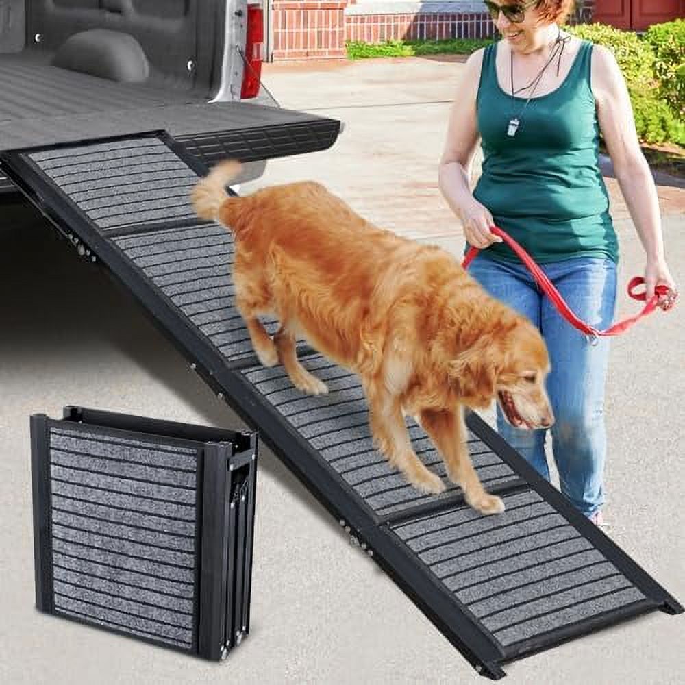 Longest 71” Large Dog Car Ramp Folding Dog Ramp for Stairs with Anti