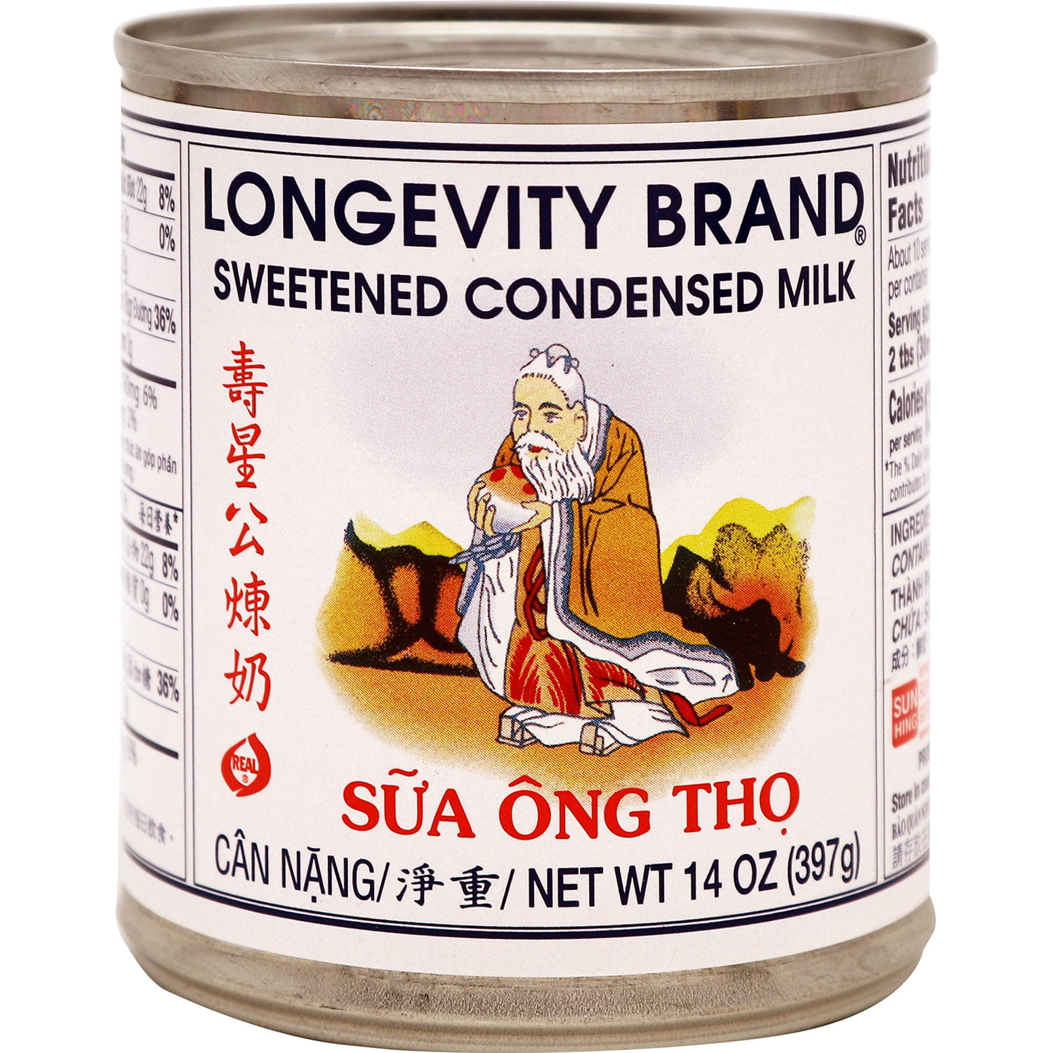 Longevity Brand Sweetened Condensed Milk, 14 oz