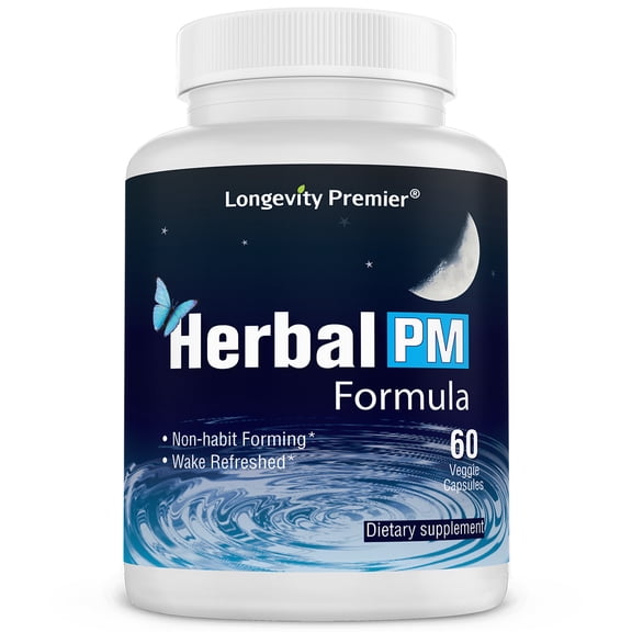 Longevity Herbal PM: Natural, Non-Habit Forming Sleep Support & Wellness Booster