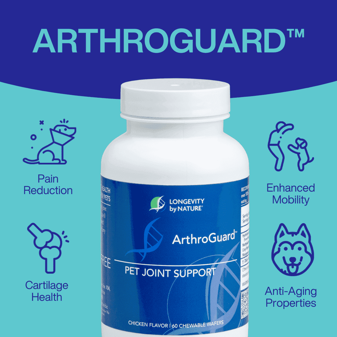 Longevity by Nature ArthroGuard Dog Joint Collagen Type 2 Pet Wafers, 90 Count
