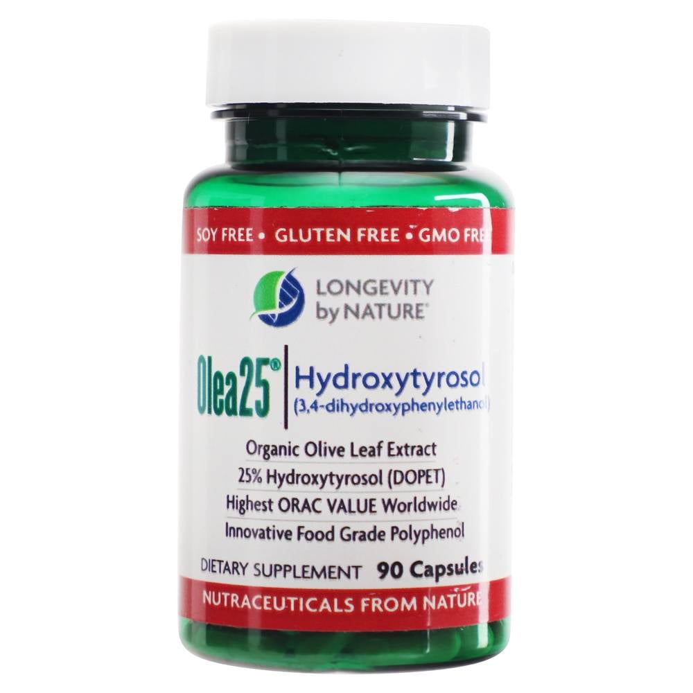 Longevity by Nature Olea25 Hydroxytyrosol Organic Olive Leaf Extract