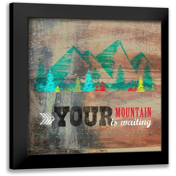 Longfellow Designs 12x12 Black Modern Framed Museum Art Print Titled - Your Mountain
