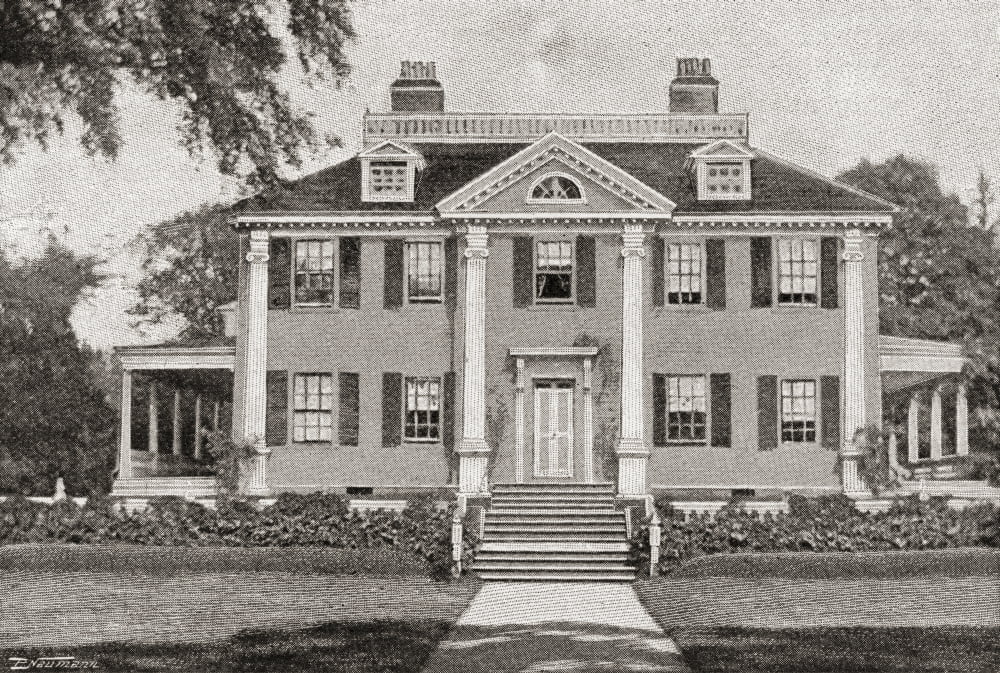 Longfellows Home Craigie House Cambridge Massachusetts United States of America From The Strand Magazine published 1897 Canvas Art - Ken Welsh  Design Pics (17 x 11)