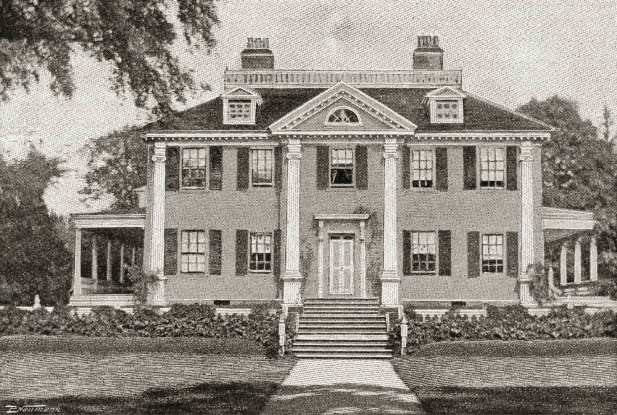 Longfellows Home Craigie House Cambridge Massachusetts United States of America From The Strand Magazine published 1897 Canvas Art - Ken Welsh Design Pics (34 x 22)