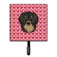 thumbnail image 1 of Longhair Black & Tan Dachshund Hearts Leash or Key Holder, 1 of 1