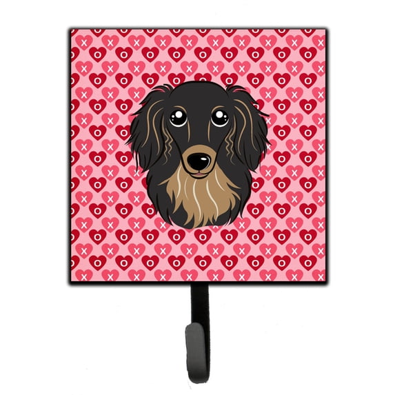 Longhair Black and Tan Dachshund Leash or Key Holder