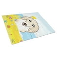 thumbnail image 1 of Longhair Creme Dachshund Summer Beach Glass Cutting Board Large, 1 of 2