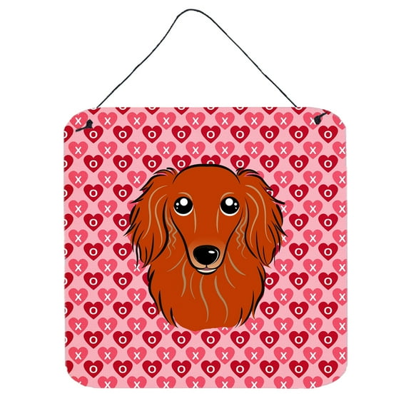 Longhair Red Dachshund Wall or Door Hanging Prints