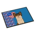 thumbnail image 1 of Longhaired Black and Red Chihuahua USA American Indoor or Outdoor Mat 24x36, 1 of 5
