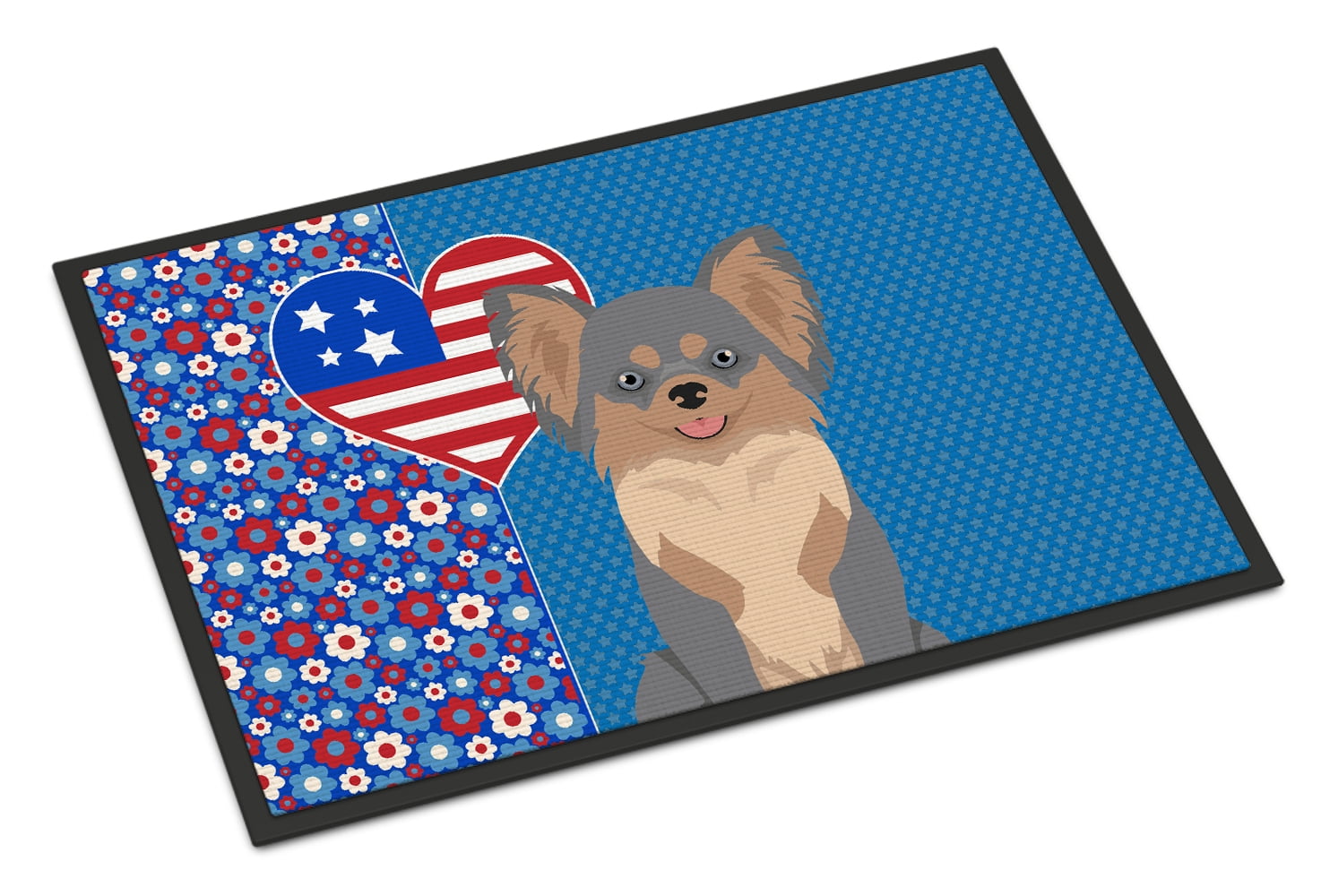 Longhaired Blue and Tan Chihuahua Indoor or Outdoor Mat 24x36 36 in x 24 in